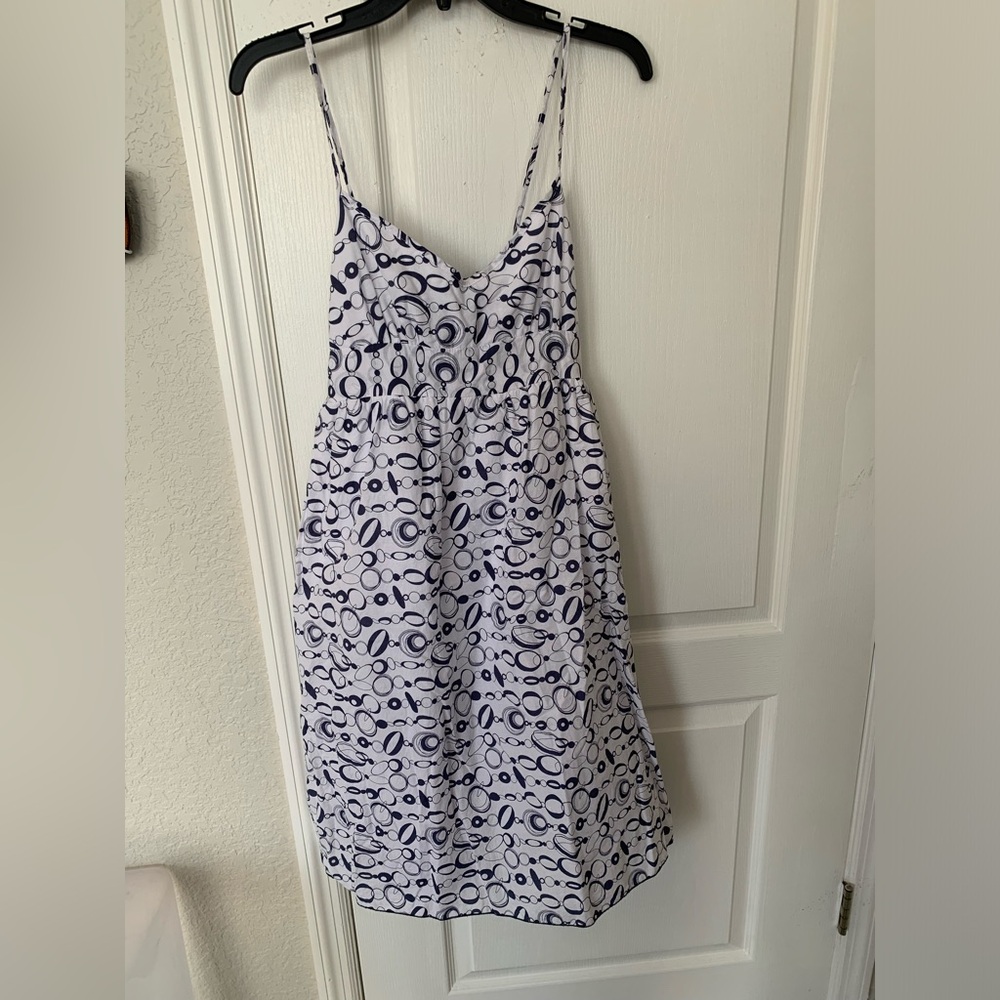 Janette White & Navy Blue Sundress. Size XL
